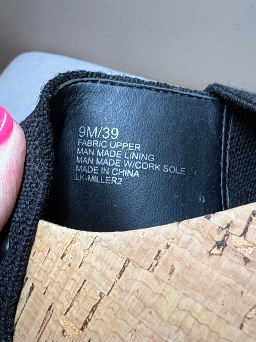Lucky Brand Cross-Band Cork Miller Wedge Slide Sandals in Black, 9